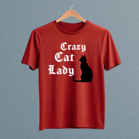 Vintage Style Tee Crazy Cat Lady